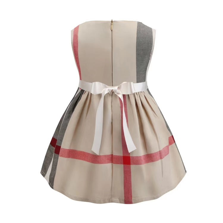 Summer Children's Double-breasted Sleeveless Dress