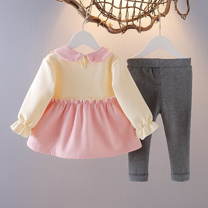 Fleece autumn and winter girls' suit