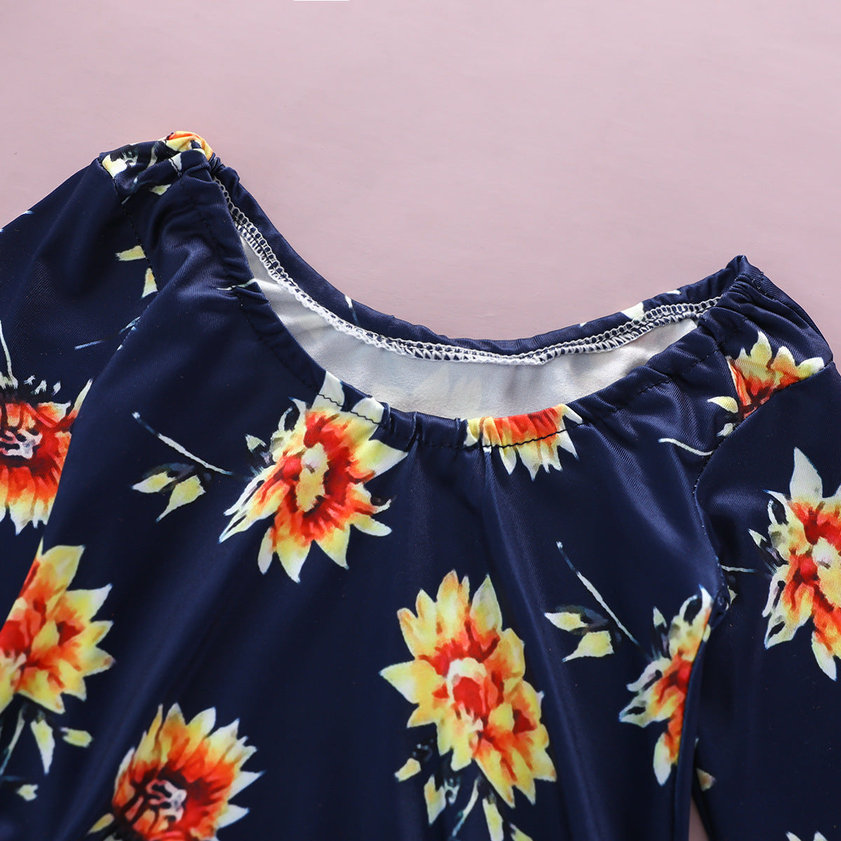 Plus brown yellow flared pants suit