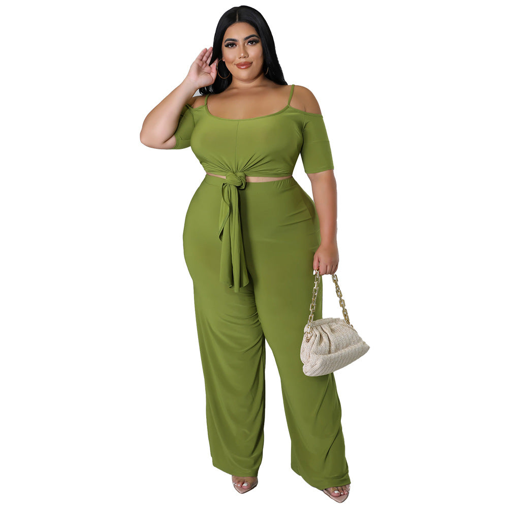 Arrival Solid-color Sexy Camisole Two-piece Set