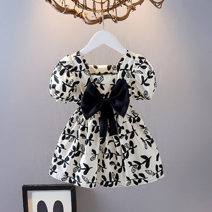 Princess Dress Red Children's Western Style Baby Girl Bow Skirt