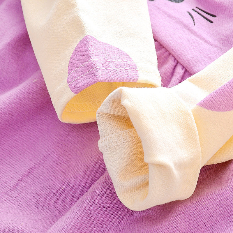 Girl's cotton long-sleeved dress