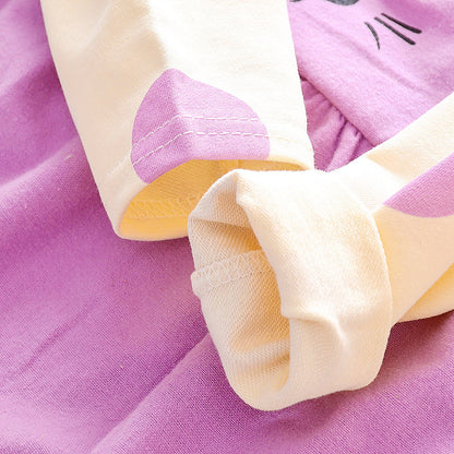 Girl's cotton long-sleeved dress