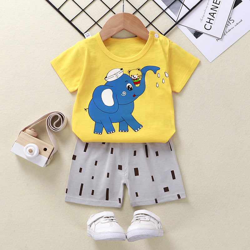 Baby T-shirt shorts cotton two-piece suit