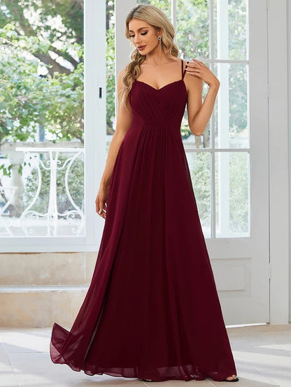 Sling Banquet Temperament Long Pleating Dress