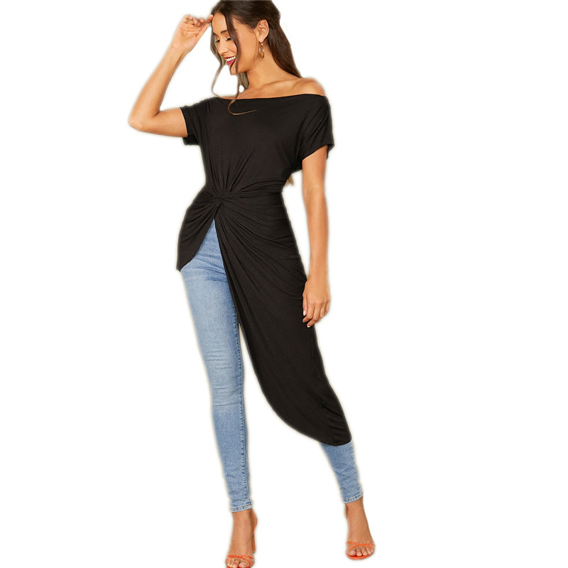 Asymmetric hem T-shirt