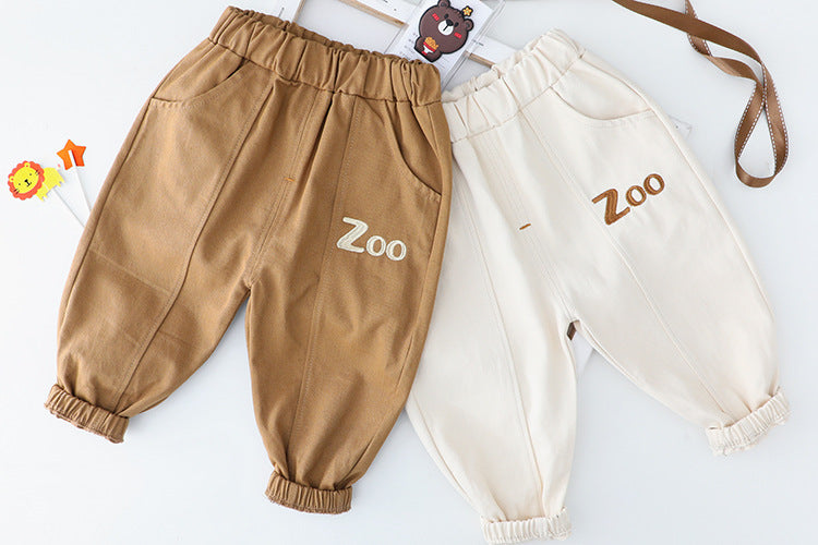 Autumn Children Suit Cartoon Print Top Two-piece Pants