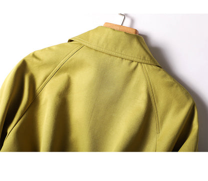Autumn Fragrance Green Windbreaker Women's Short Waist