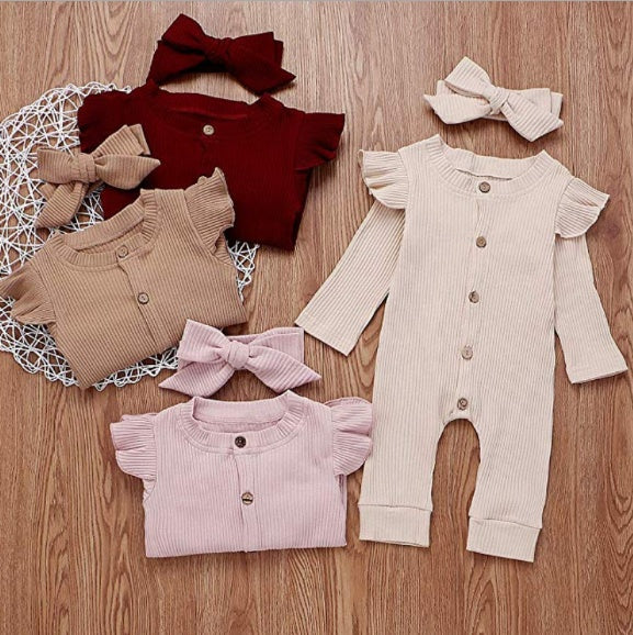 Abby Romper Jumpsuit with Matching Hair Bow