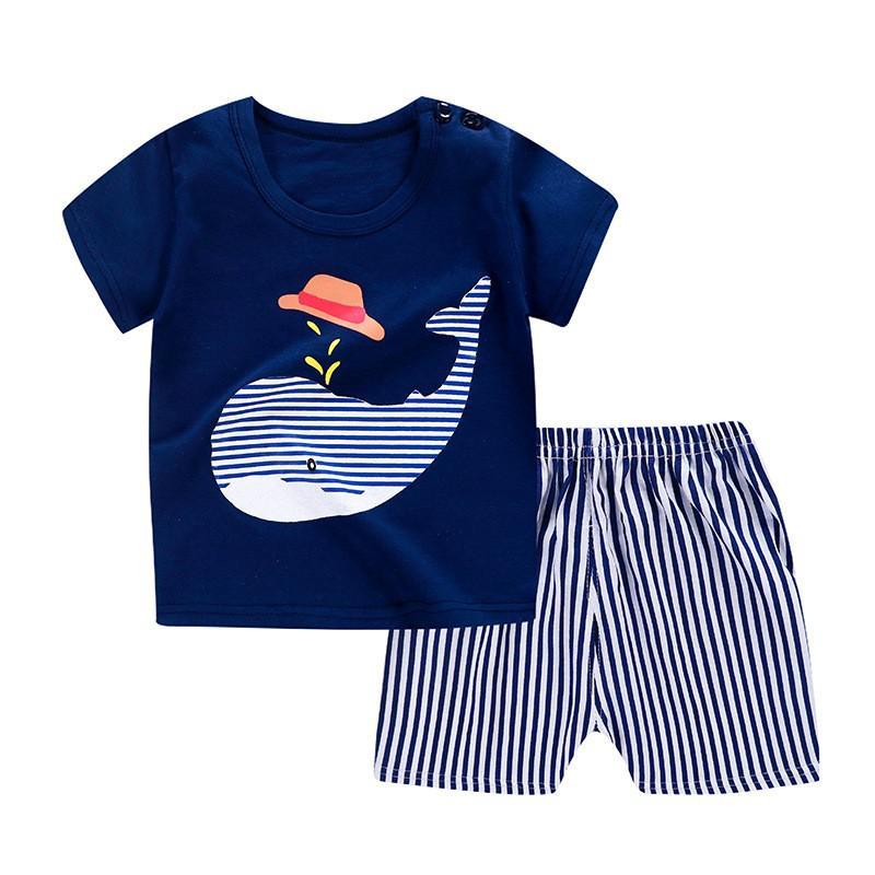 New Children's Short Sleeve Set Cartoon