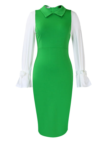 Temperament Elegant Spliced Hip Bag OL Pencil Skirt Africa Dress