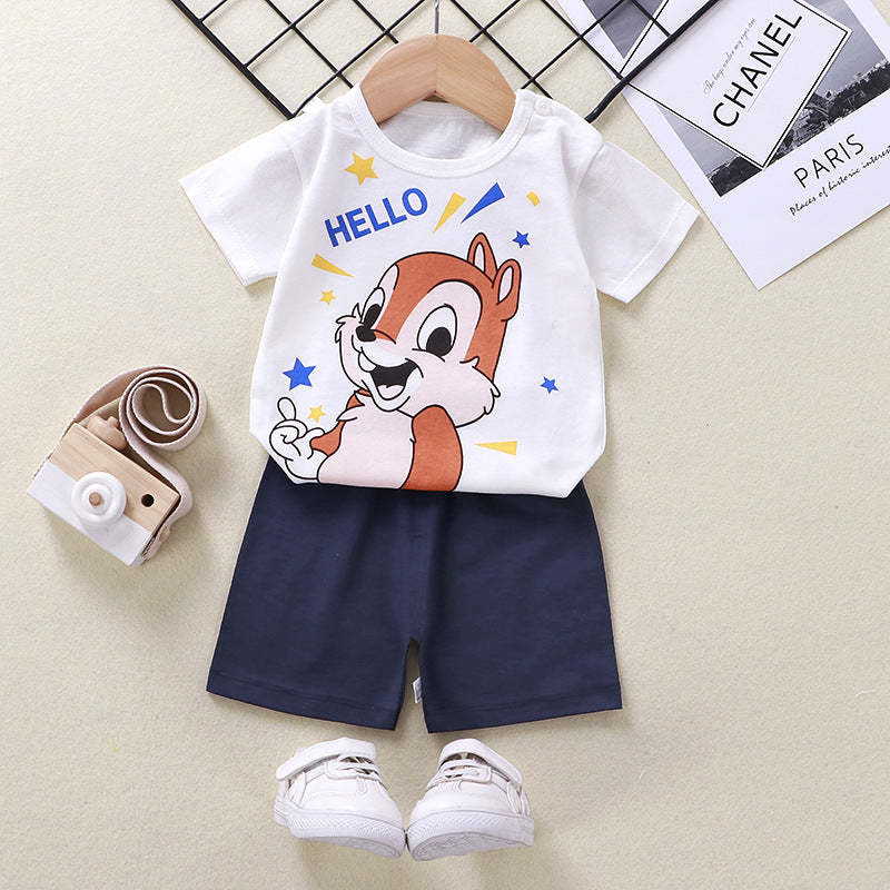 Baby T-shirt shorts cotton two-piece suit