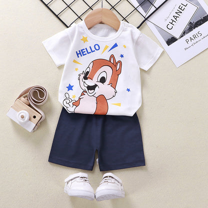 Baby T-shirt shorts cotton two-piece suit