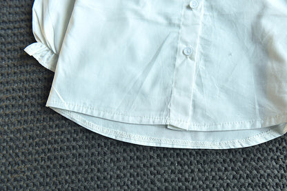 Girls' College Style Long-sleeved Shirt Pleated Skirt Two-piece