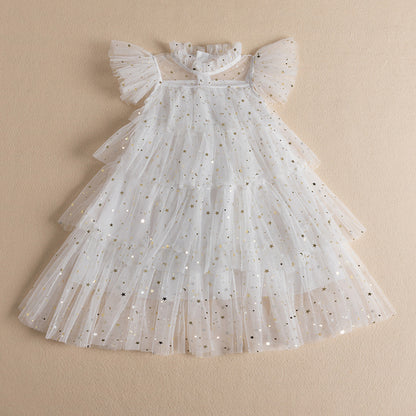 New Girls' Fairy Sequined Mesh Dress