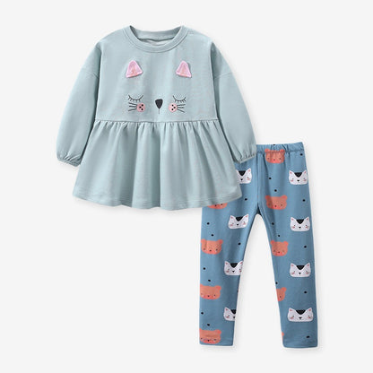 Cartoon Casual Breathable Baby Girls' Sweater Suit