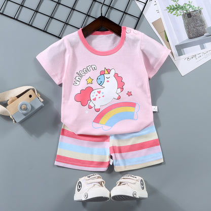 Children's Short-sleeved Suit Pure Cotton