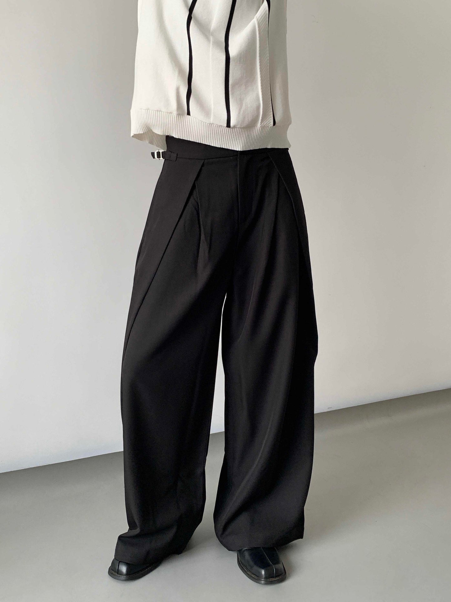 Adjustable Waist Design Versatile Suit Relaxed Casual Pants