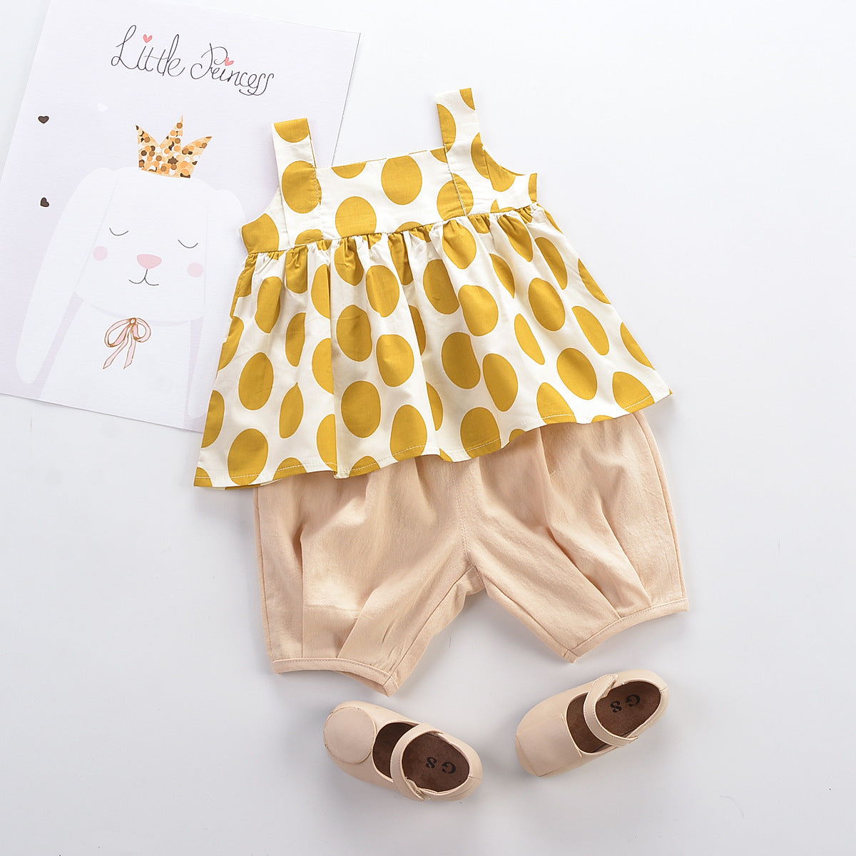 Children's suit polka dot top Korean style pants