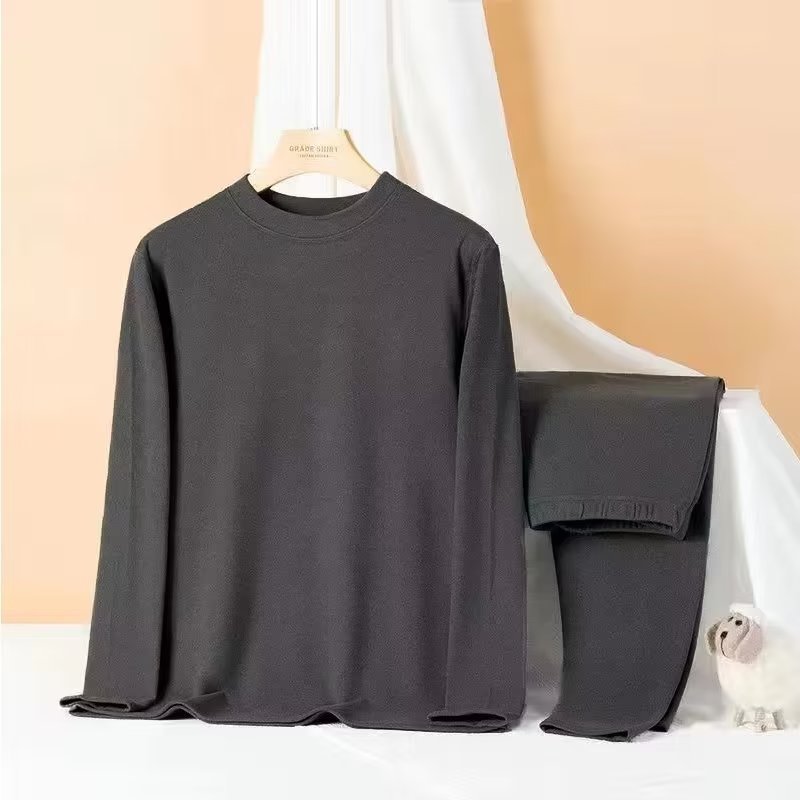 Fleece-lined Casual Warm Keeping Sports Men's Thickened Women's Long Sleeve Undershirt Long Johns Suit