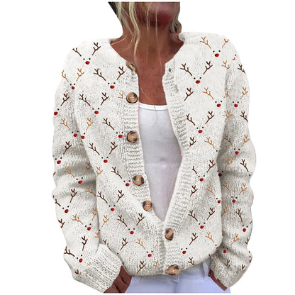 3D Digital Printing Cardigan Knitted Coat Imitation Sweaters Women's Clothing