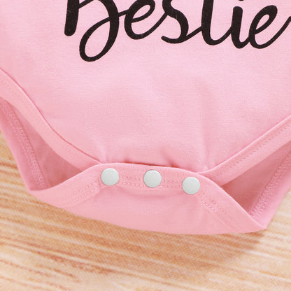 Newborn Long Sleeve Romper Leopard Print Trousers And Headband Three-piece Set