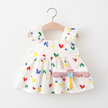 Children's Girls Summer Sleeveless Print Dress
