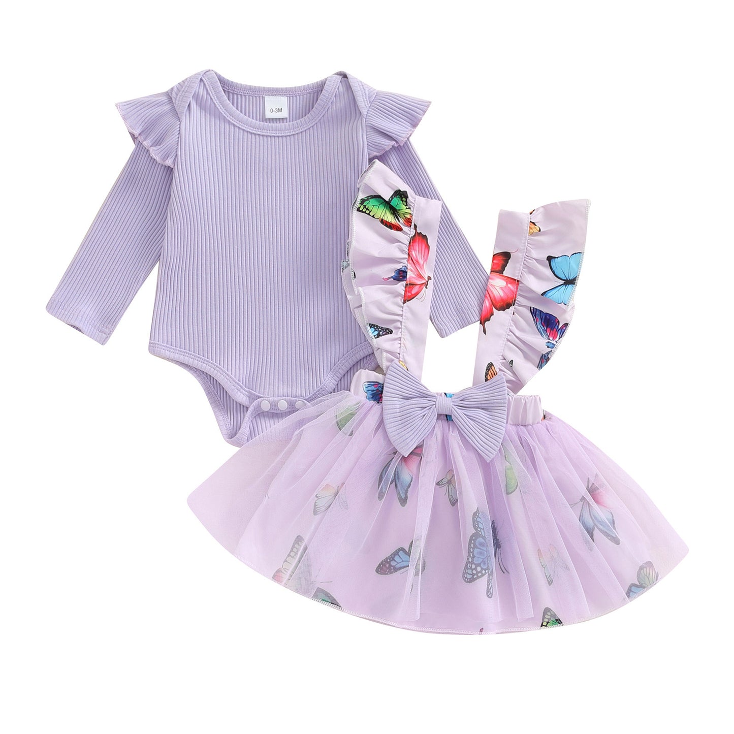 Cross-border Foreign Trade Infant European And American Pastoral Style Simple 3-piece Romper Bow Floral Suspender Skirt