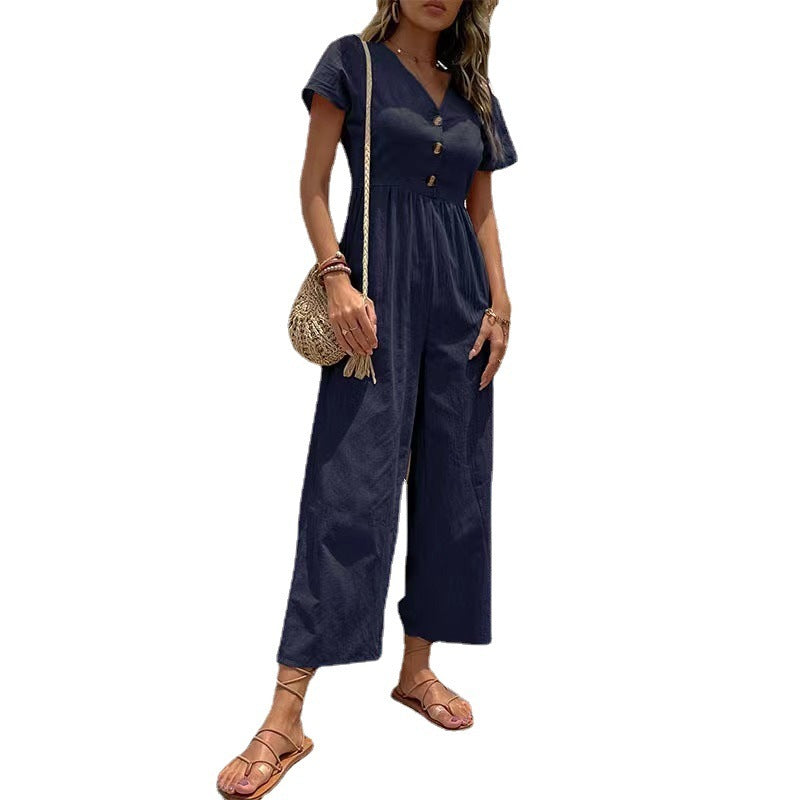Women's Casual Summer Wide-leg Jumpsuit