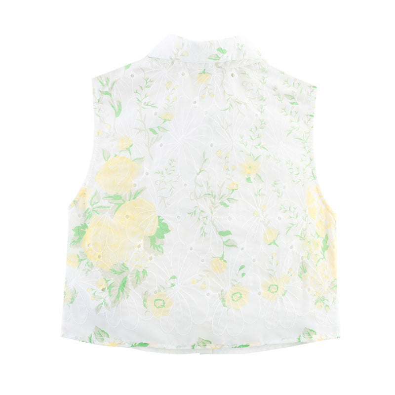 Sleeveless Shirt Top Two-piece Overskirt Suit