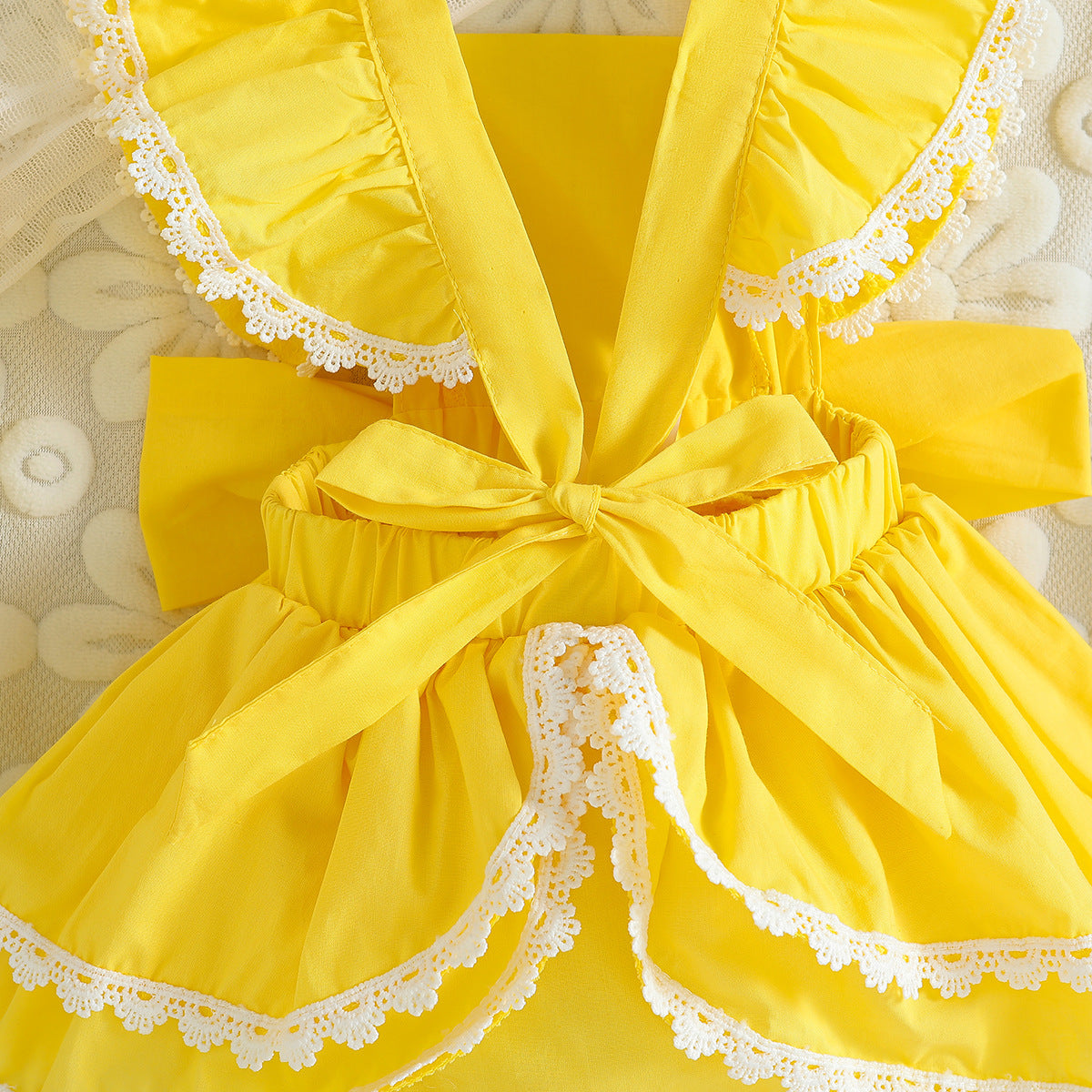 Bow Princess Harper Baby Sweet Lotus Edge Jumpsuit