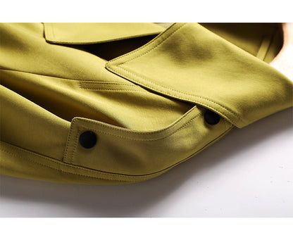 Autumn Fragrance Green Windbreaker Women's Short Waist