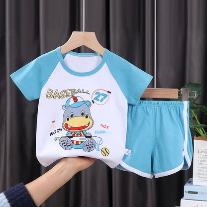 Children's Short-sleeved Suit Korean Clothing