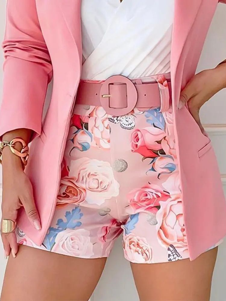 Women's Fashion Solid Color Two-piece Suit