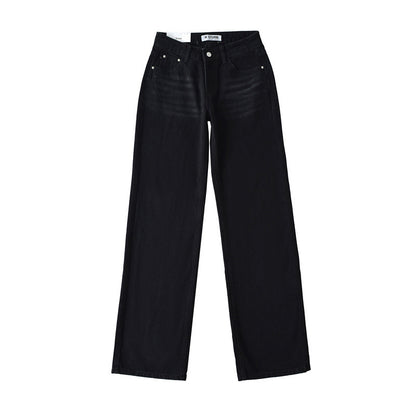 American Low Waist Straight Loose Denim Mop Trousers