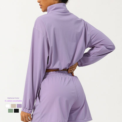 Summer Half Zipper Turtleneck Sun Protection Yoga Clothes Coat