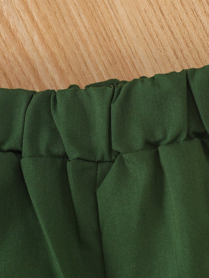 Girls Alphabet Print Short Sleeve Shorts Set