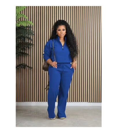 European And American Women's Clothing Sweater Two-piece Suit