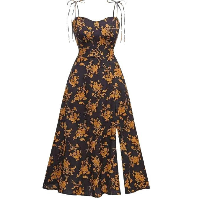 Waist-tight Sexy Floral Slimming Sling Dress