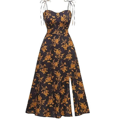 Waist-tight Sexy Floral Slimming Sling Dress