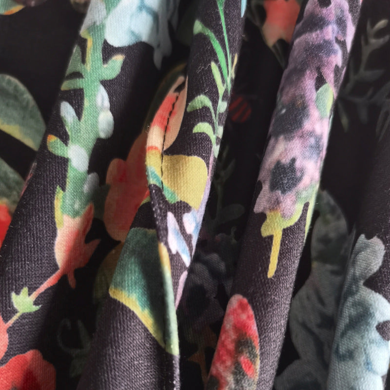 Suspender Trousers For Women Floral Print Buttons