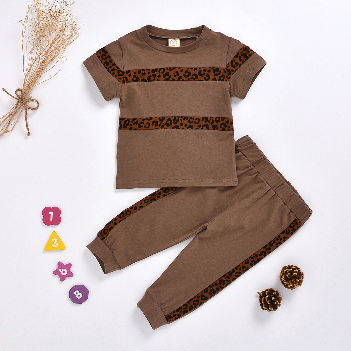 Leopard print trousers two-piece suit