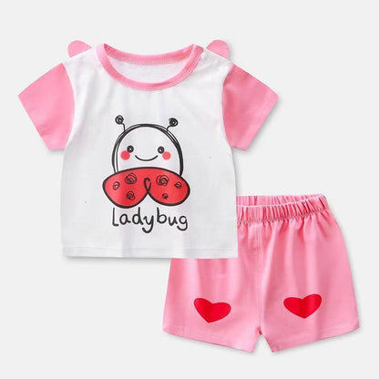 Summer Short-Sleeved Shorts Suit Children's Cotton Half-Sleeved T-Shirt Two-Piece Baby Clothes