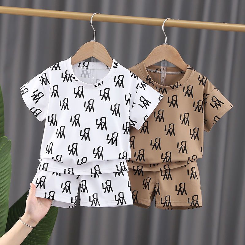 Children's Unisex Baby Suit Western Style Printed Suit Two-piece Set