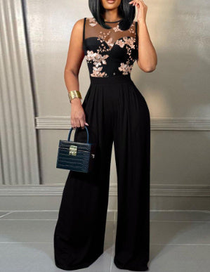 Fashion Multi-strap Cross Wide-leg Jumpsuit
