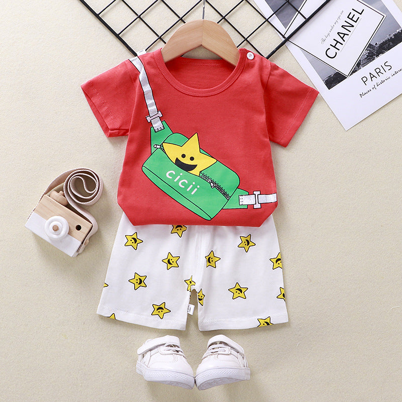 Baby T-shirt shorts cotton two-piece suit