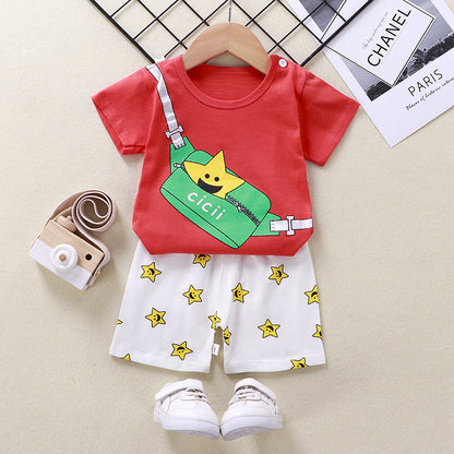 Baby T-shirt shorts cotton two-piece suit