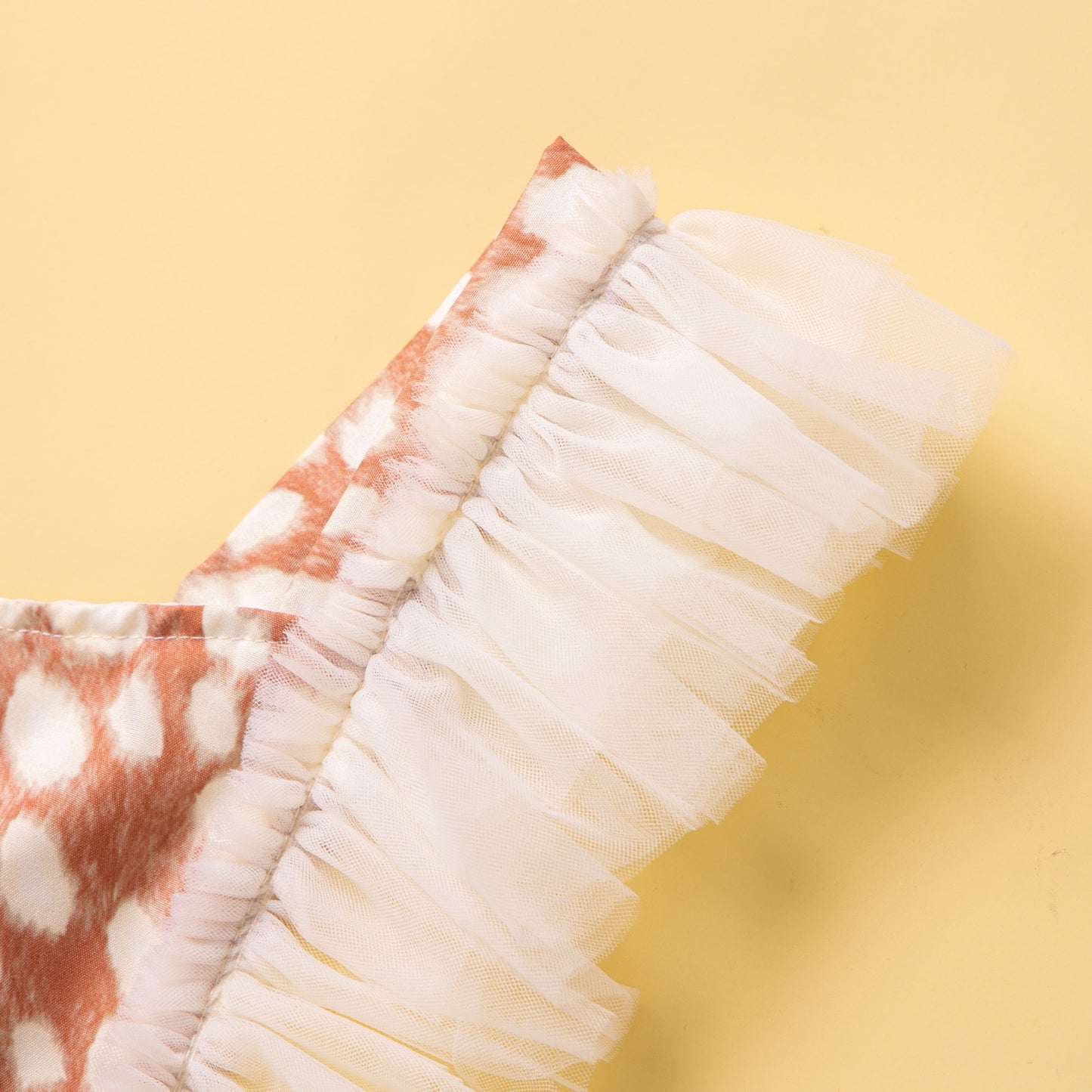 Girls' Leopard Print Mesh Spaghetti-strap Dress