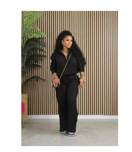 European And American Women's Clothing Sweater Two-piece Suit