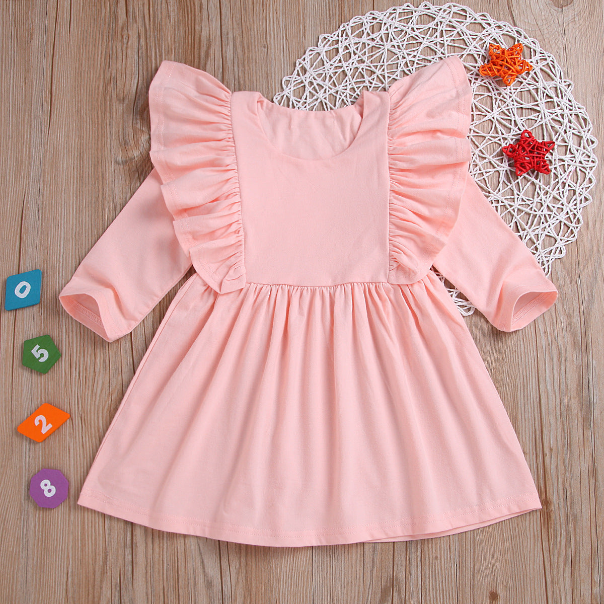Girls lace long sleeve dress princess dress